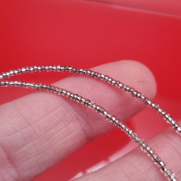 16 Inch 925 Sterling Silver Spotted Brown Stone Beaded Necklace - Picture 4 of 7